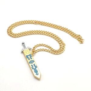 Stainless Gold Silver Legend of Zelda Master Sword BOTW Necklace Gamer Gift Set